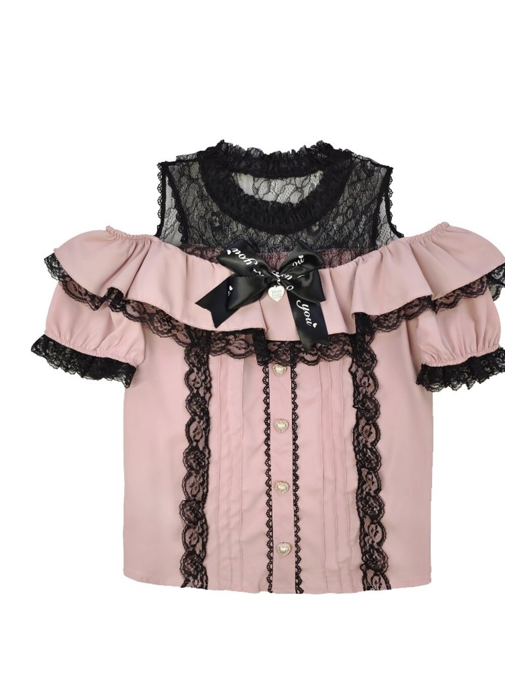 Y2K black lace lotus pink off-shoulder silky tank top